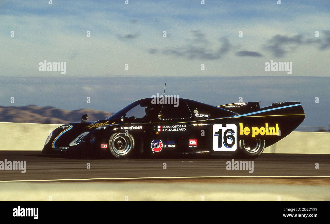 Le Mans winning Rondeau M379B at the Monterey Historic Races at Laguna Seca race track California USA 1990 Stock Photo