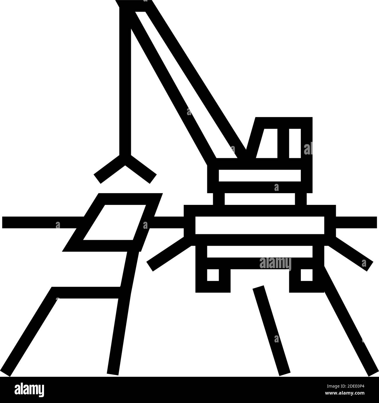 crane road construction line icon vector illustration Stock Vector ...