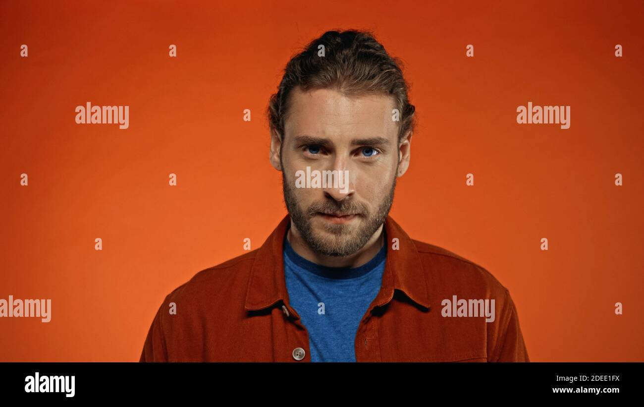 Serious focused young bearded hi-res stock photography and images - Alamy