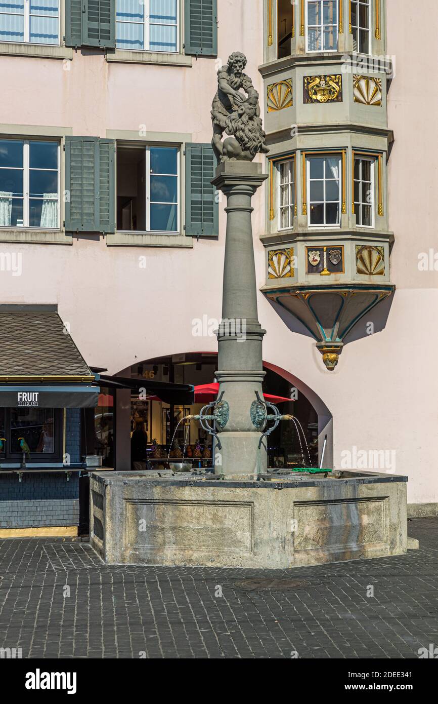 Drinking Water Fountain in Zurich, Switzerland Stock Photo Alamy