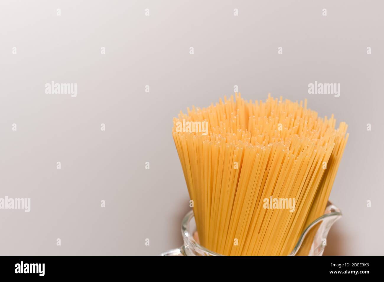 bunch of spaghetti straws, copy space for text for italian pasta food recipes Stock Photo