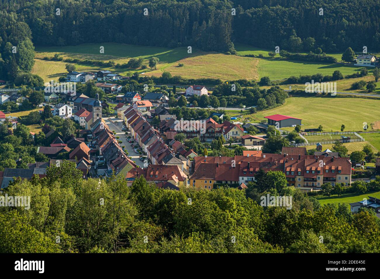 Aerial view of the municipality Kemnath-Waldeck, Germany Stock Photo