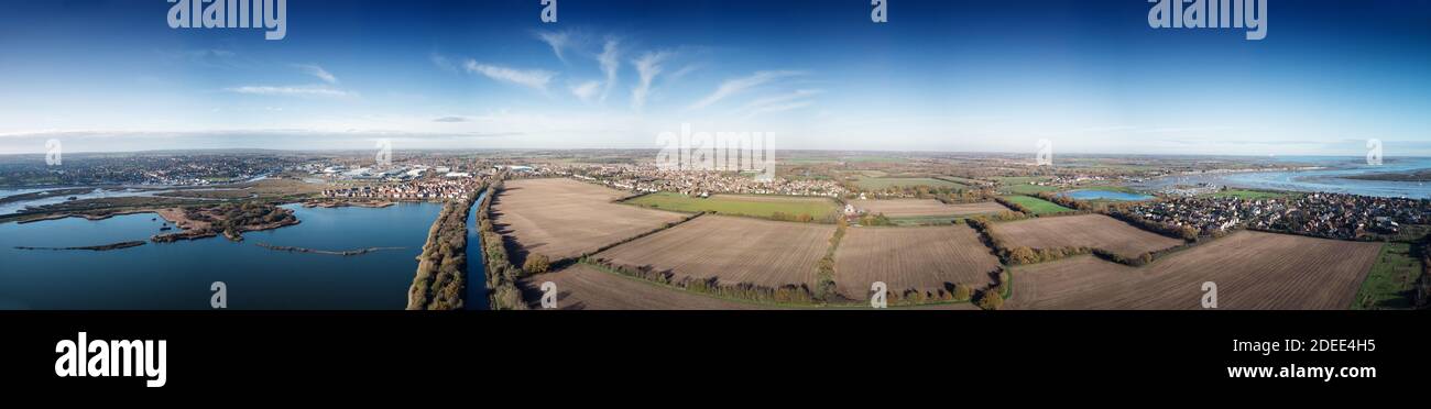 aerial view of the village heybridge in essex Stock Photo