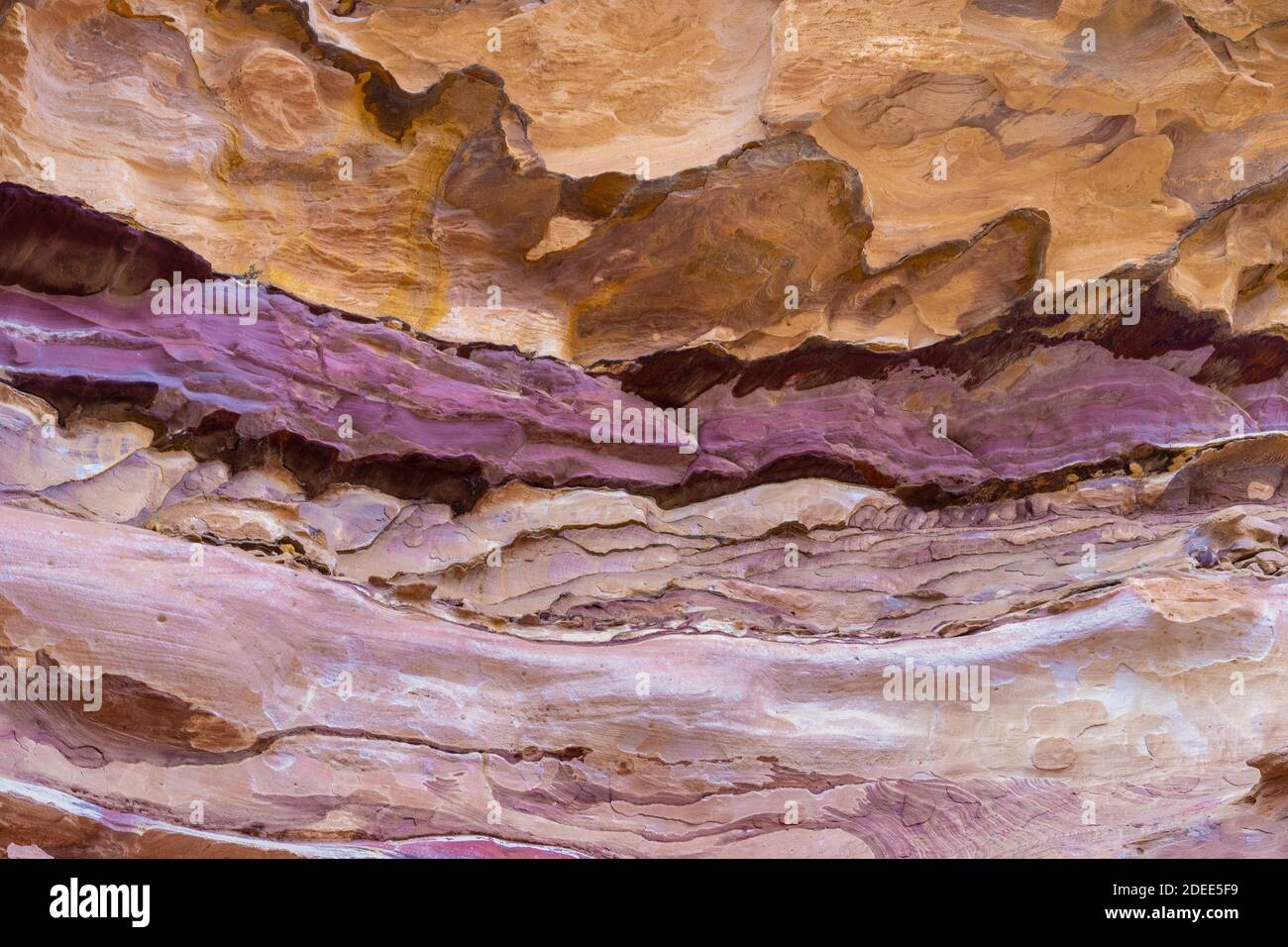 colorful sandtones in Petra, Jordan, abstract background with space for text Stock Photo