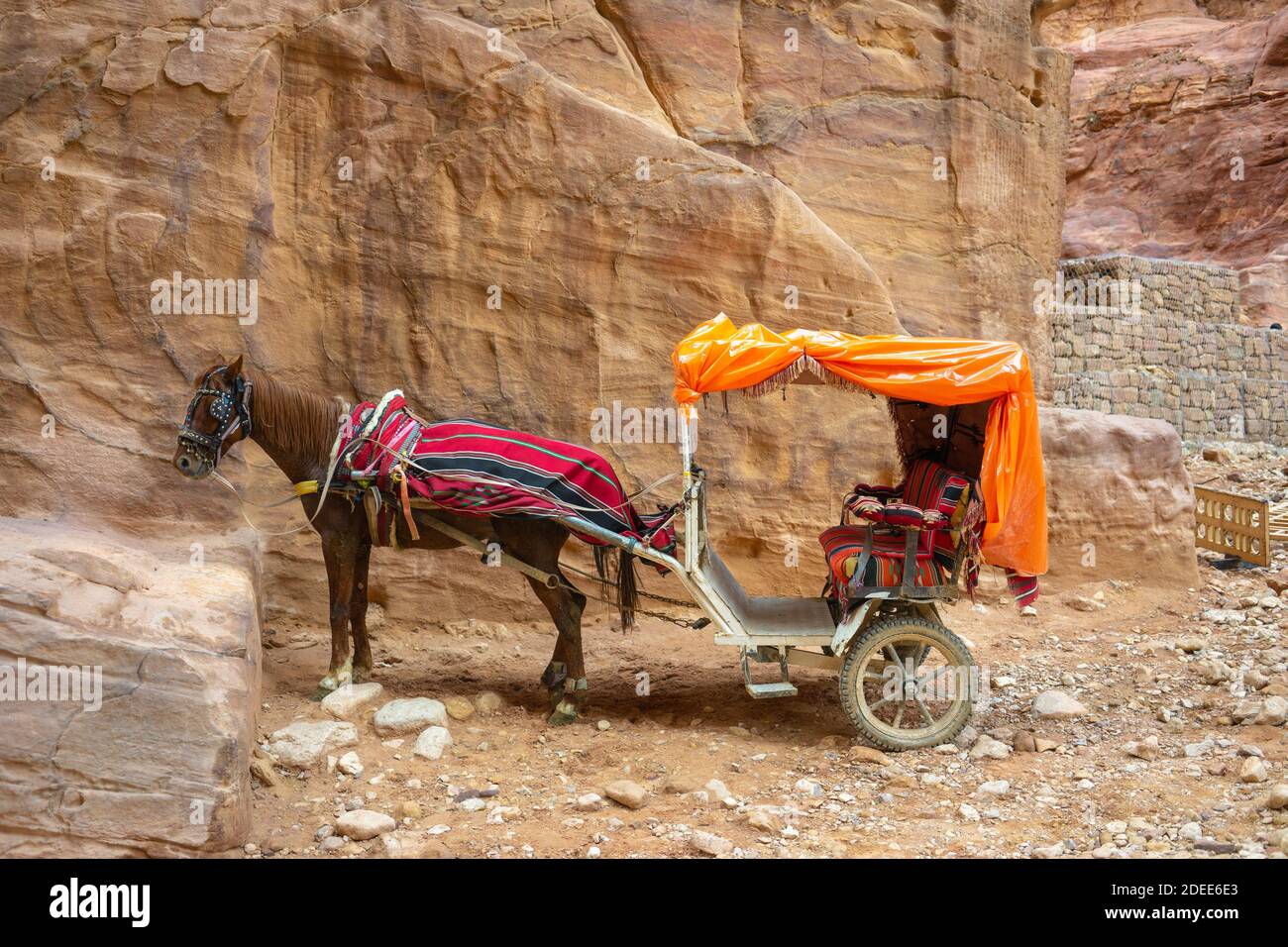 Travel in Ancient city of Petra, Jordan. Stock Photo