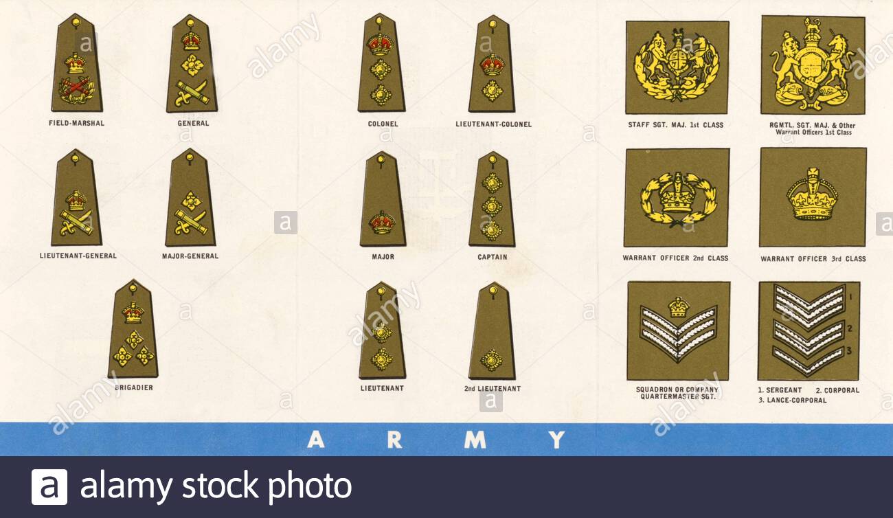 Ranks And Insignia Of The British Armed Forces British Army From Ww2