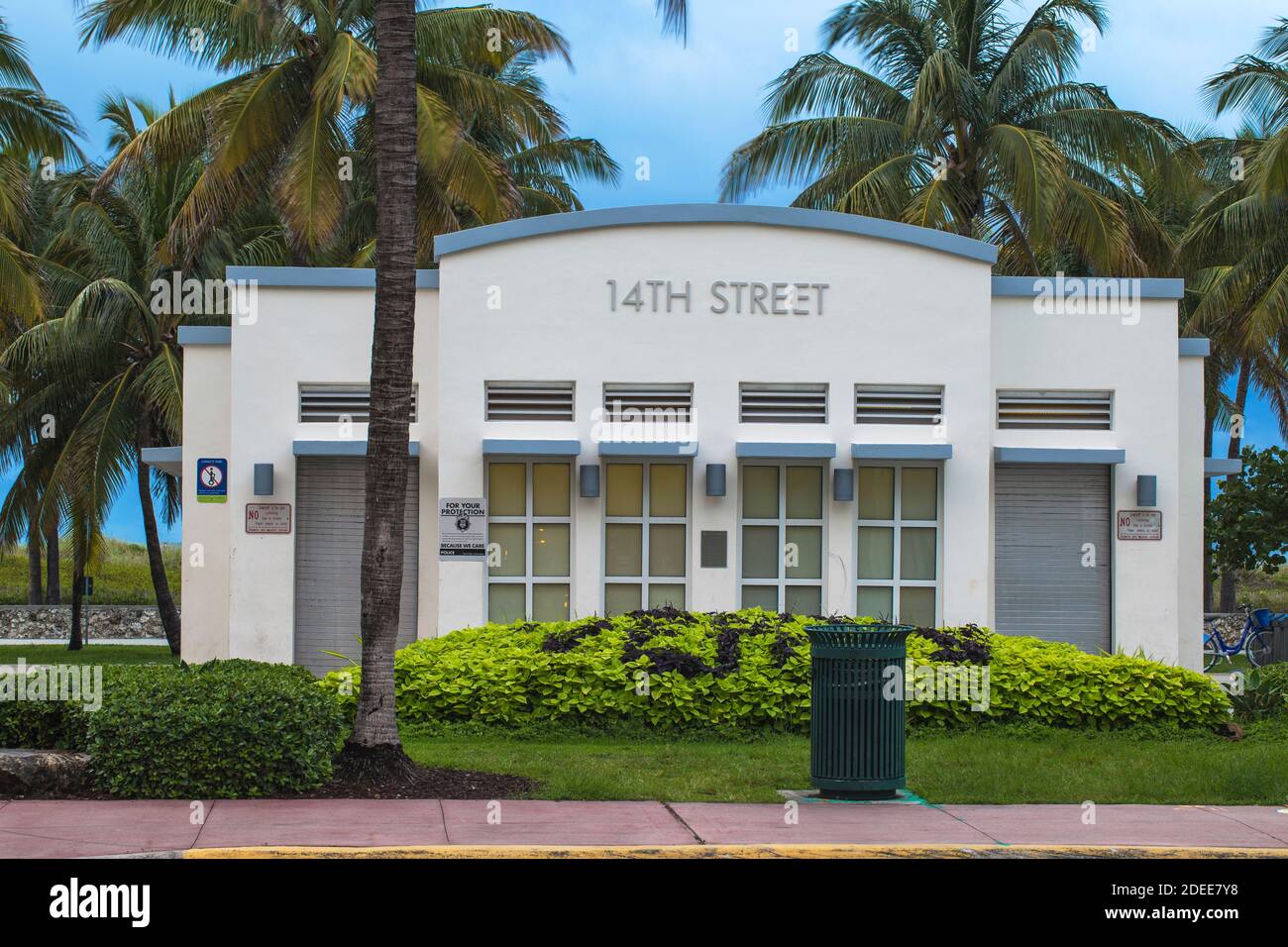 U.S.A, Miami, Miami Beach, South Beach, Ocean Drive, 14th Street public Toilets Stock Photo