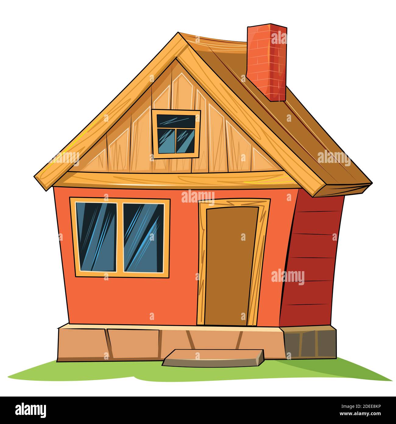 Old village house. Fabulous cartoon object. Cute childish style. Ancient  dwelling. Tiny, small. Isolated on white. Vector Stock Vector Image & Art -  Alamy