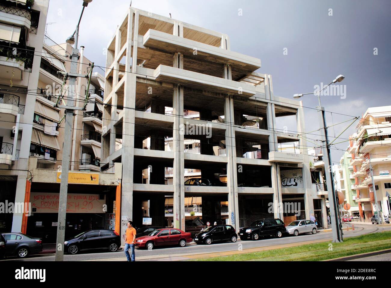 Building under construction in Athens, Greece, September 13 2010. Stock Photo