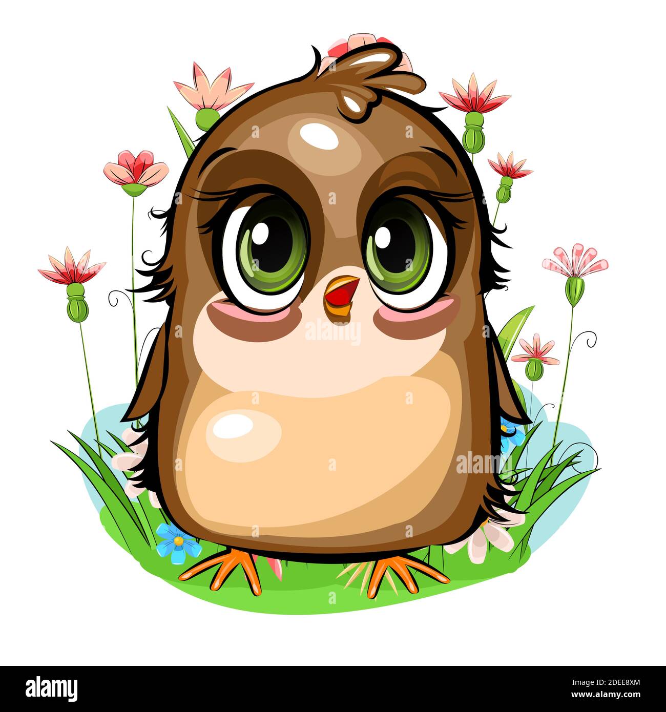Little sparrow. Funny chick. Cute and funny baby bird. The isolated object on a white background. Illustration. Cartoon style. Flower meadow. Vector Stock Vector Image & Art - Alamy Little sparrow. Funny chick. Cute and funny baby bird. The isolated object on a white background. Illustration. Cartoon style. Flower meadow. Vector Stock Vector Image & Art - Alamy