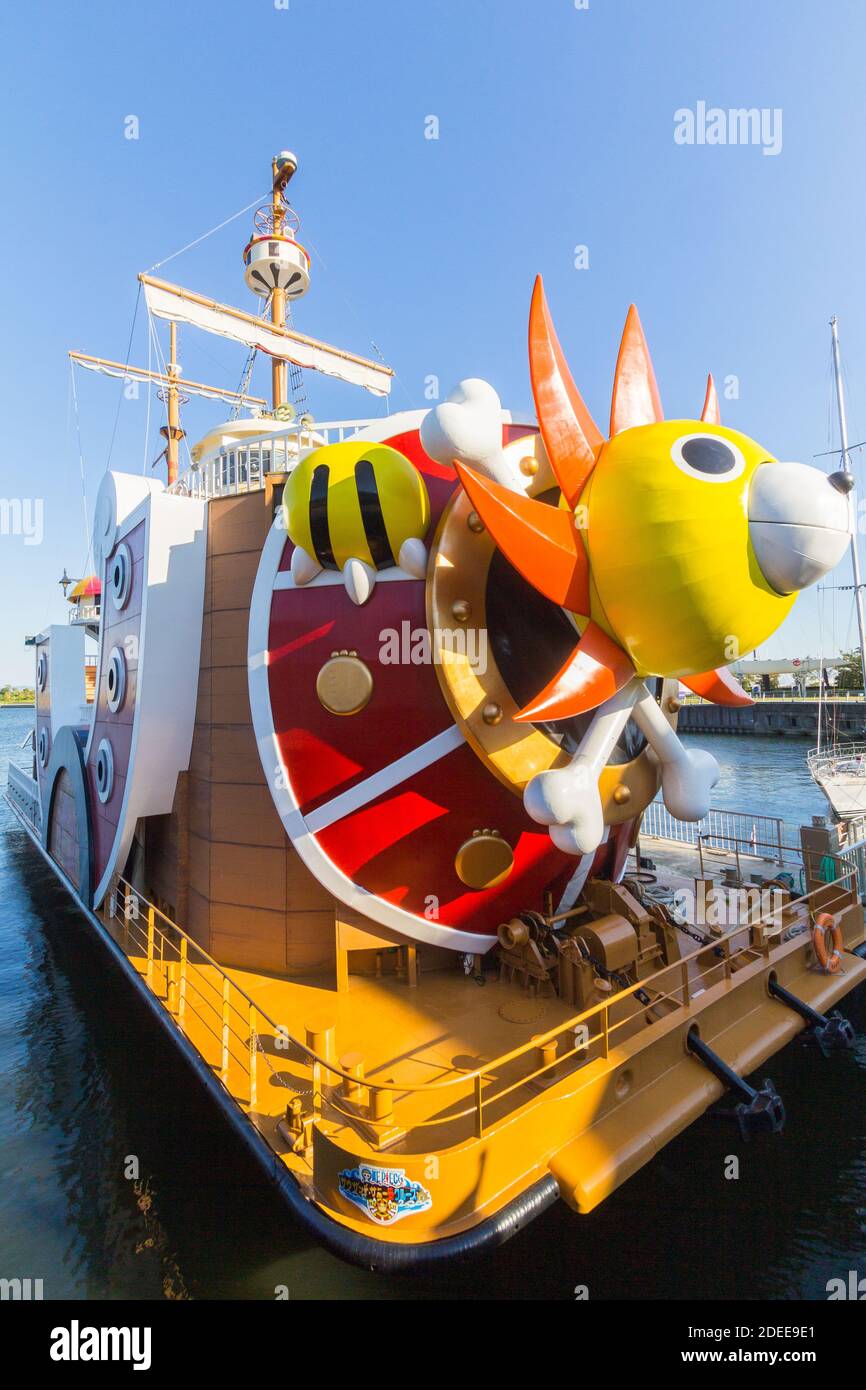 The Thousand Sunny boat popularized in the One Piece manga in Laguna Ten  Bosch in Gamagori, Aichi, Japan Stock Photo - Alamy