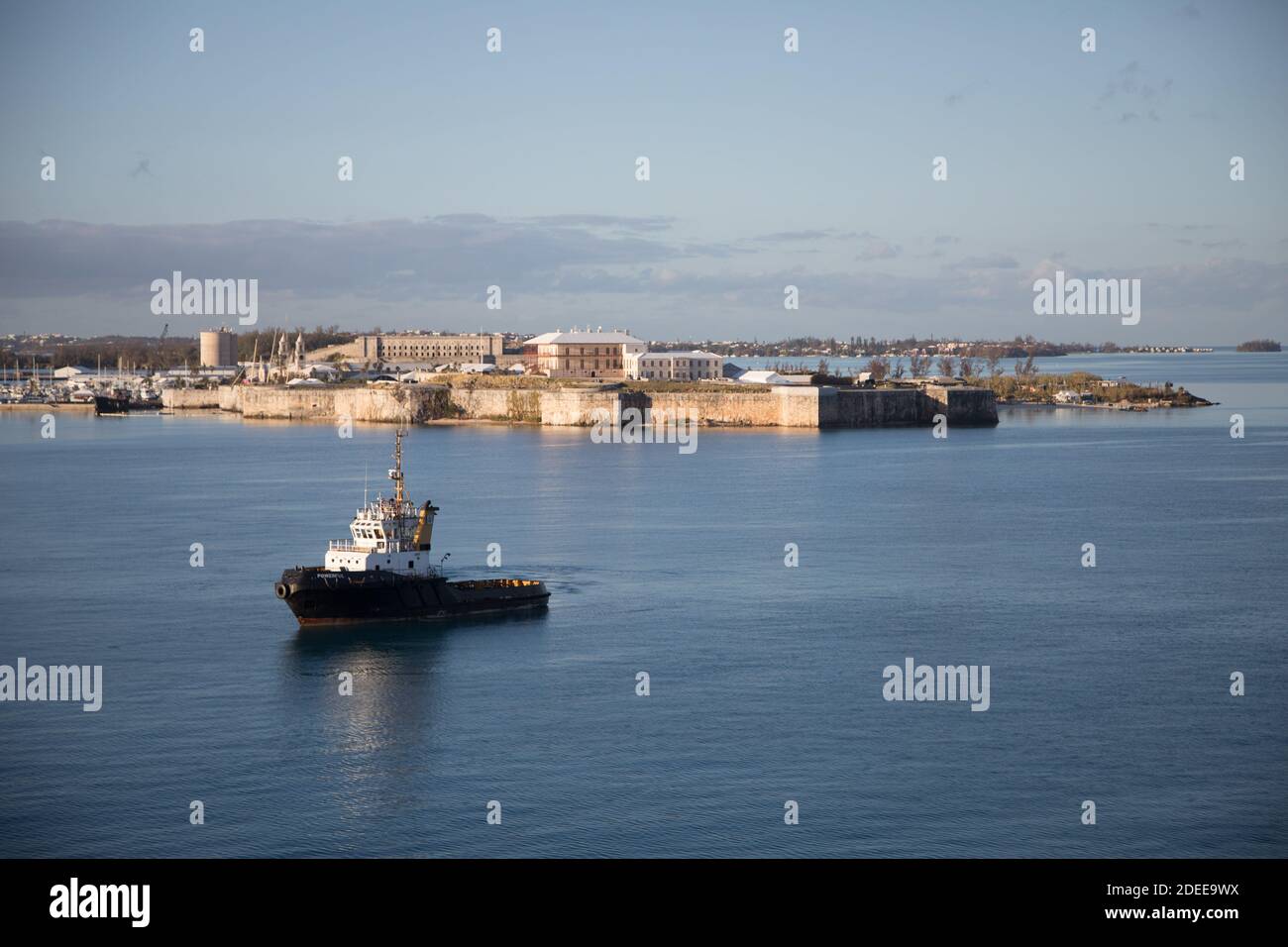 Tug Boat in Hamilton Harbour is a natural harbour in Bermuda which