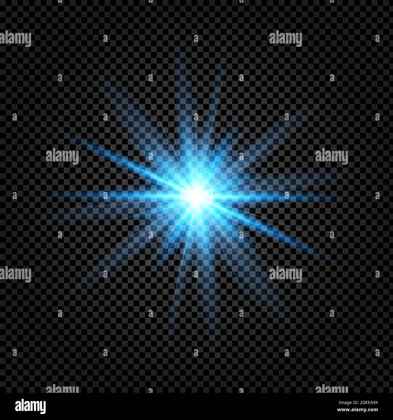 A bright flash of blue on a transparent background. Isolated vector object. EPS 10 Stock Vector