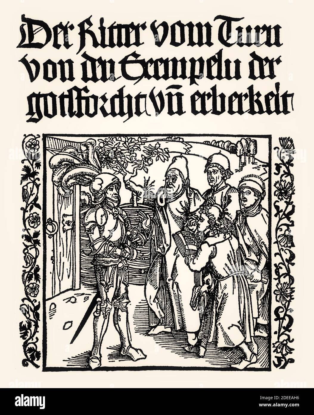 Frontispiece of the book Der Ritter vom Turn, The Book of the Knight of the  Tower, printed by Michael Furter, 1493, Basel, digitally restored Stock  Photo - Alamy