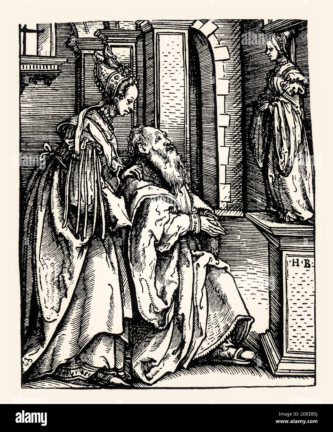 Solomon's Idolatry; Salomons Götzendienst; Hans Burgkmair the Elder, 16th century, digitally restored Stock Photo