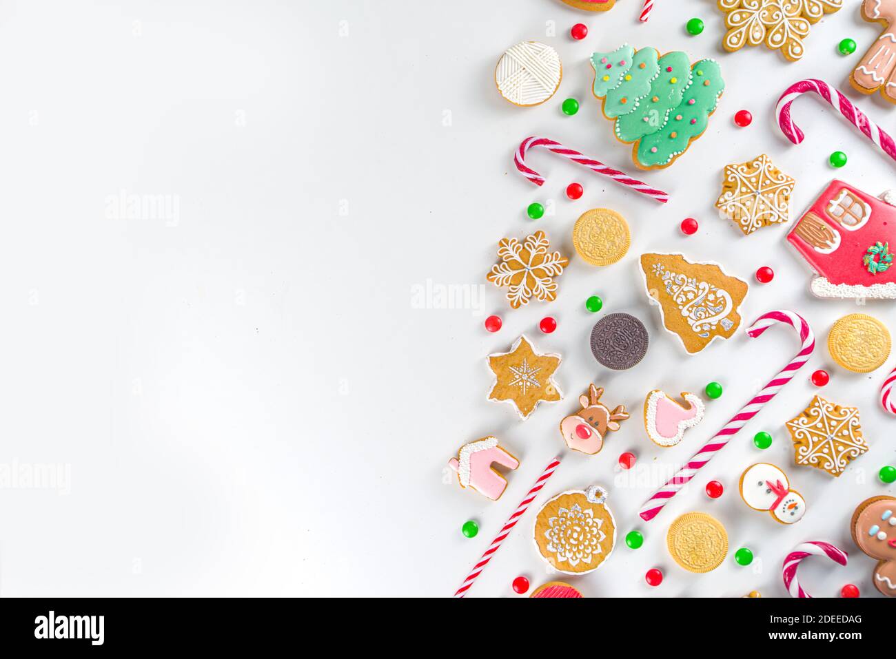 Christmas sweets set. Assorted festive Christmas and New Year sweets