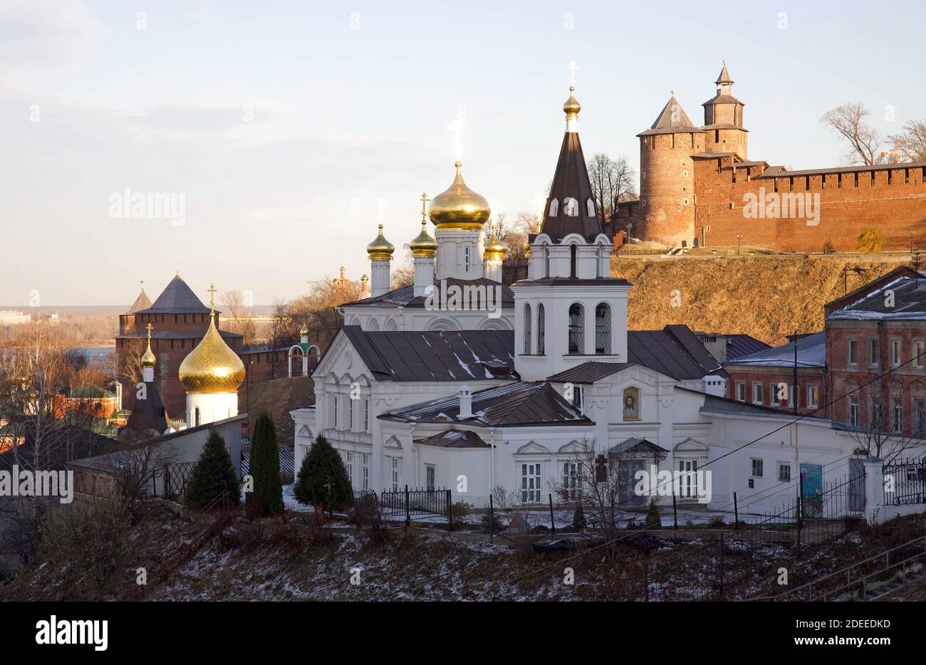 Orthodox Church and the Kremlin in Nizhny Novgorod Stock Photo
