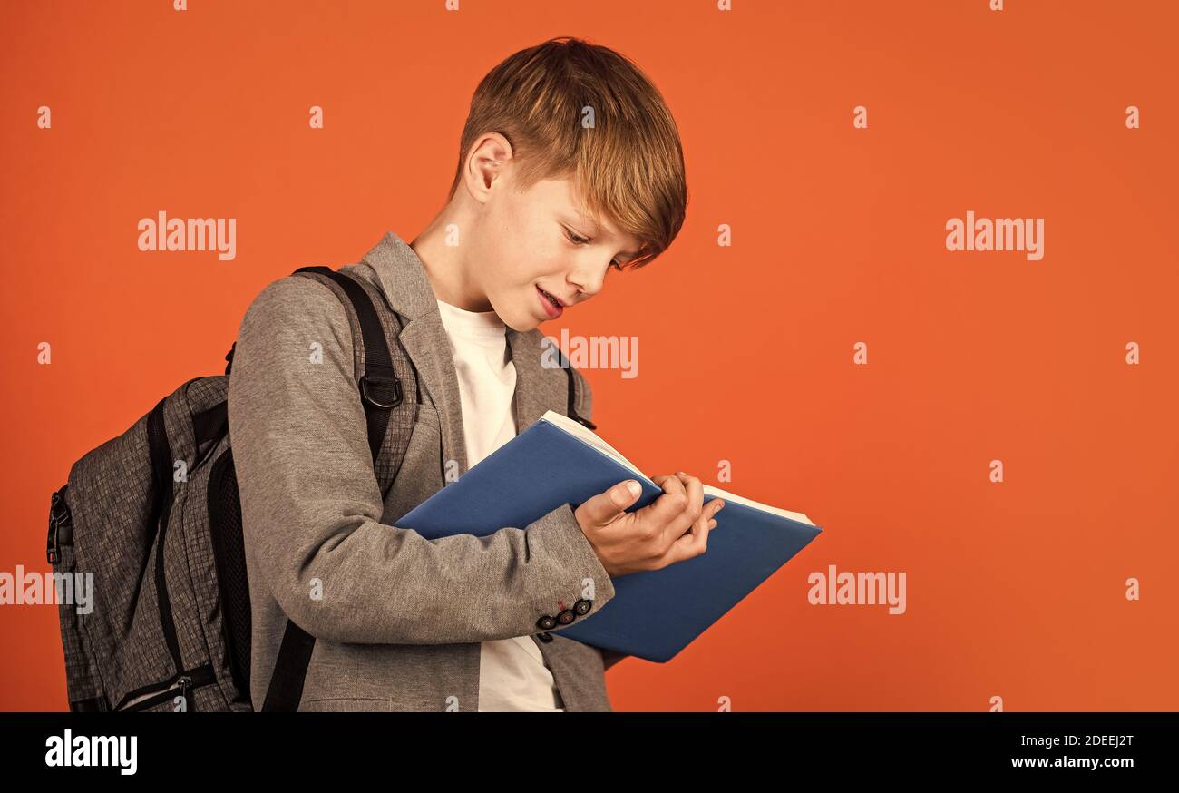 Basic education. Skills and knowledge. Student with book. Learning ...