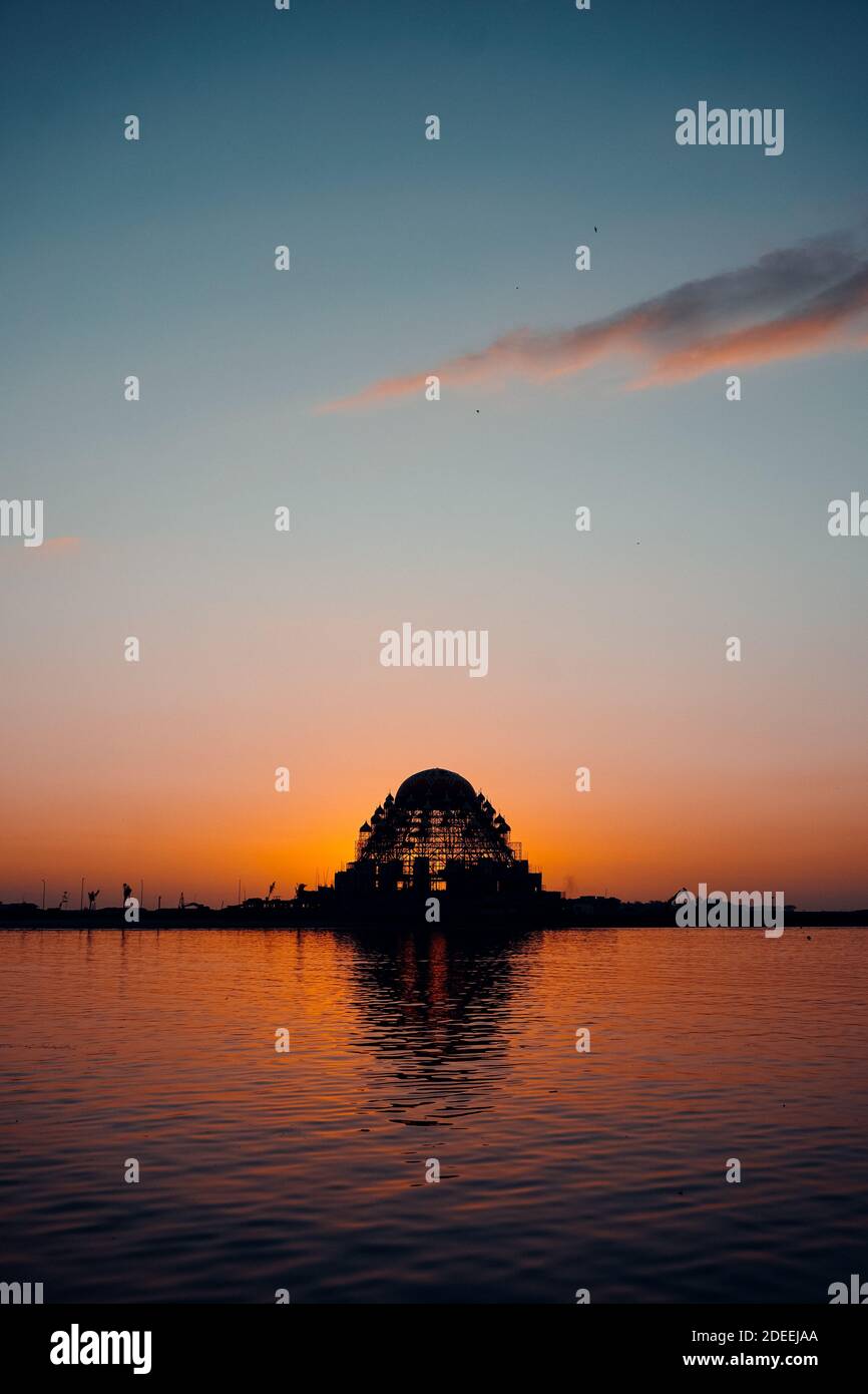 99-domed Mosque when sunset in the Makassar Stock Photo