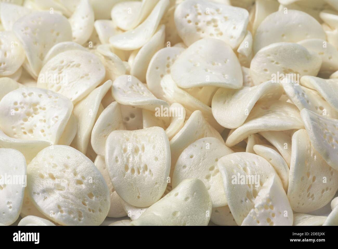 Close up of polystyrene foam packaging chips Stock Photo