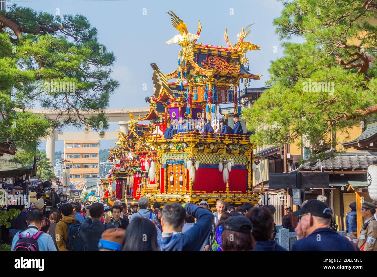 Richly decorated float during Takayama's autumn festival called