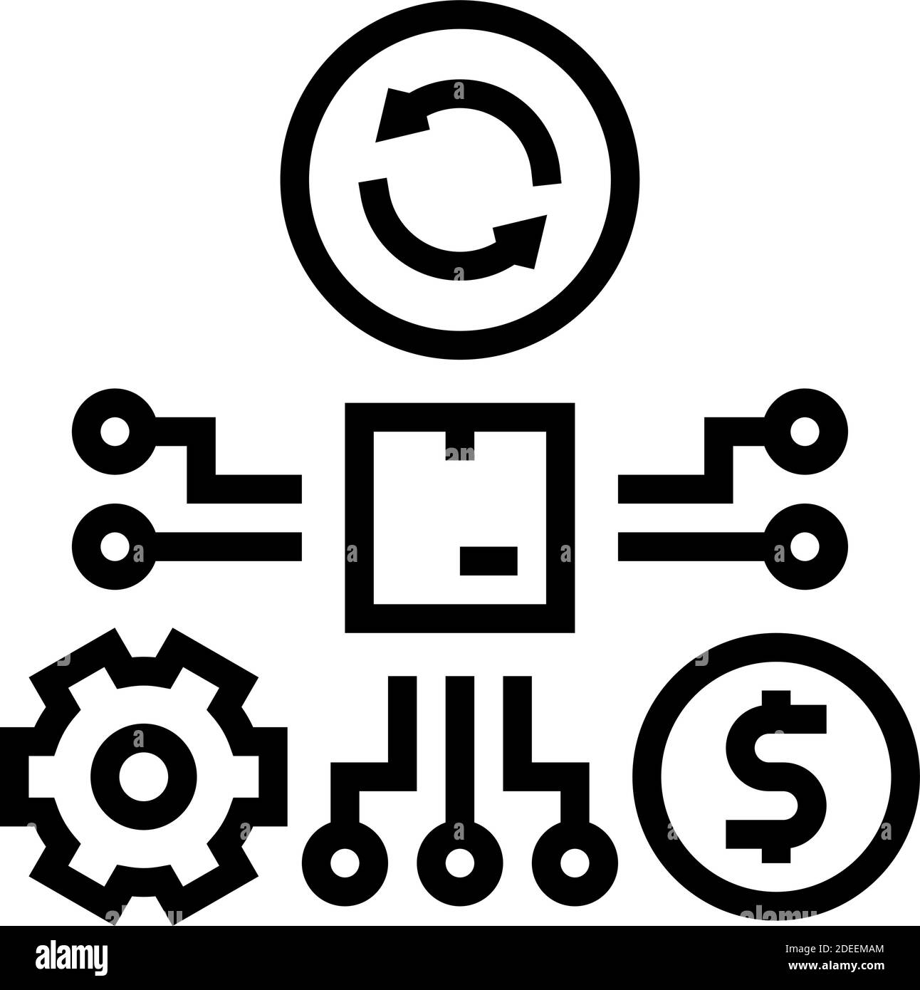 manufacturing and selling process line icon vector illustration Stock ...