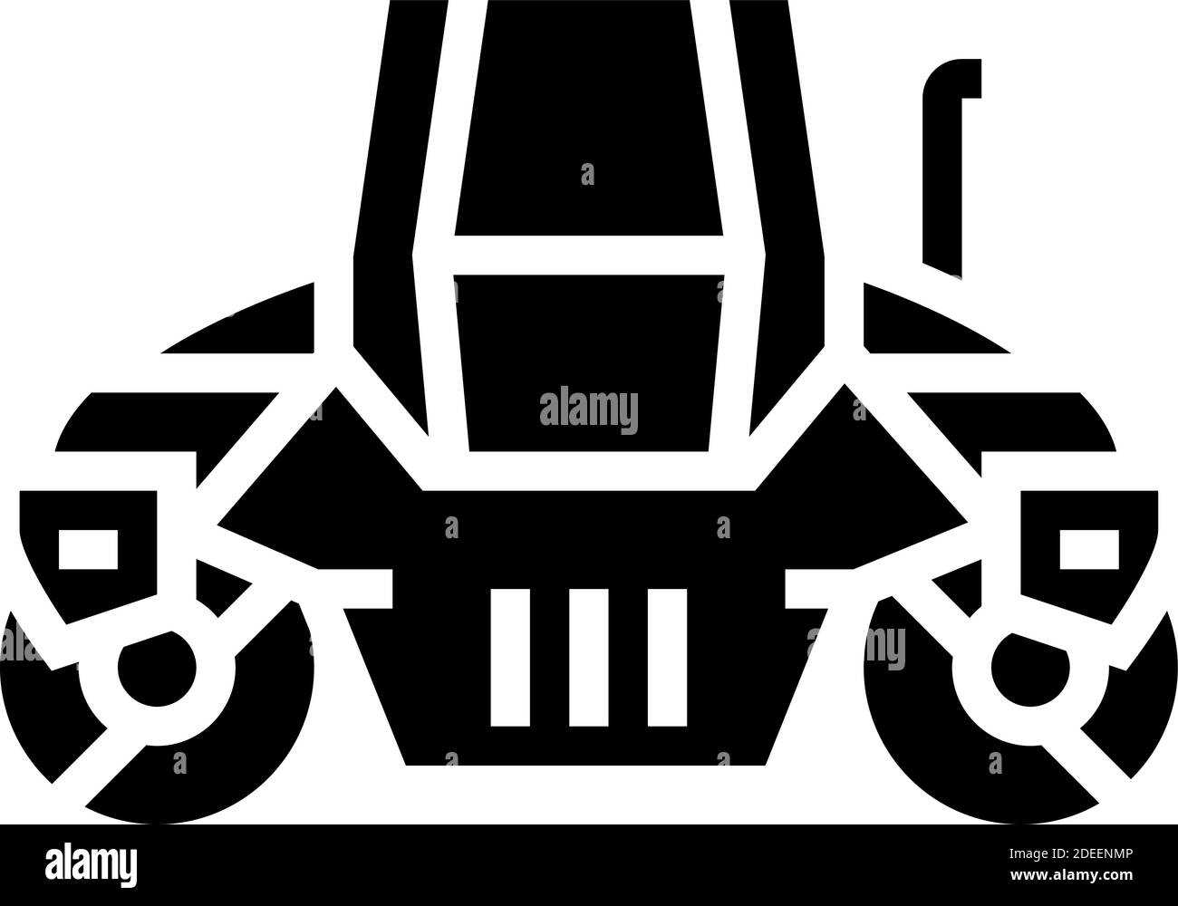 roller road construction machine glyph icon vector illustration Stock Vector