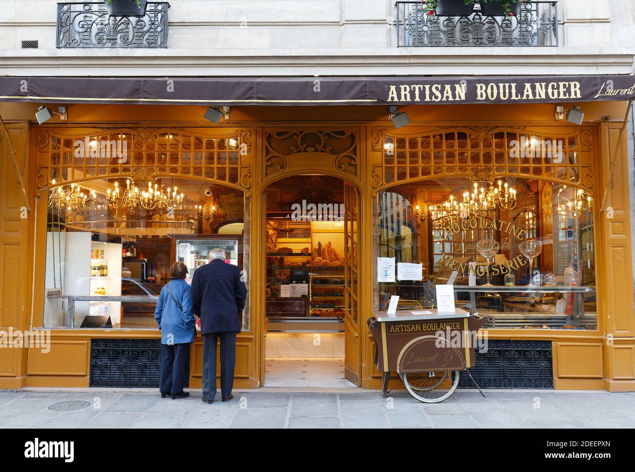 The traditional French bakery shop A la fontaine du Mars located near Eiffel tower in Paris