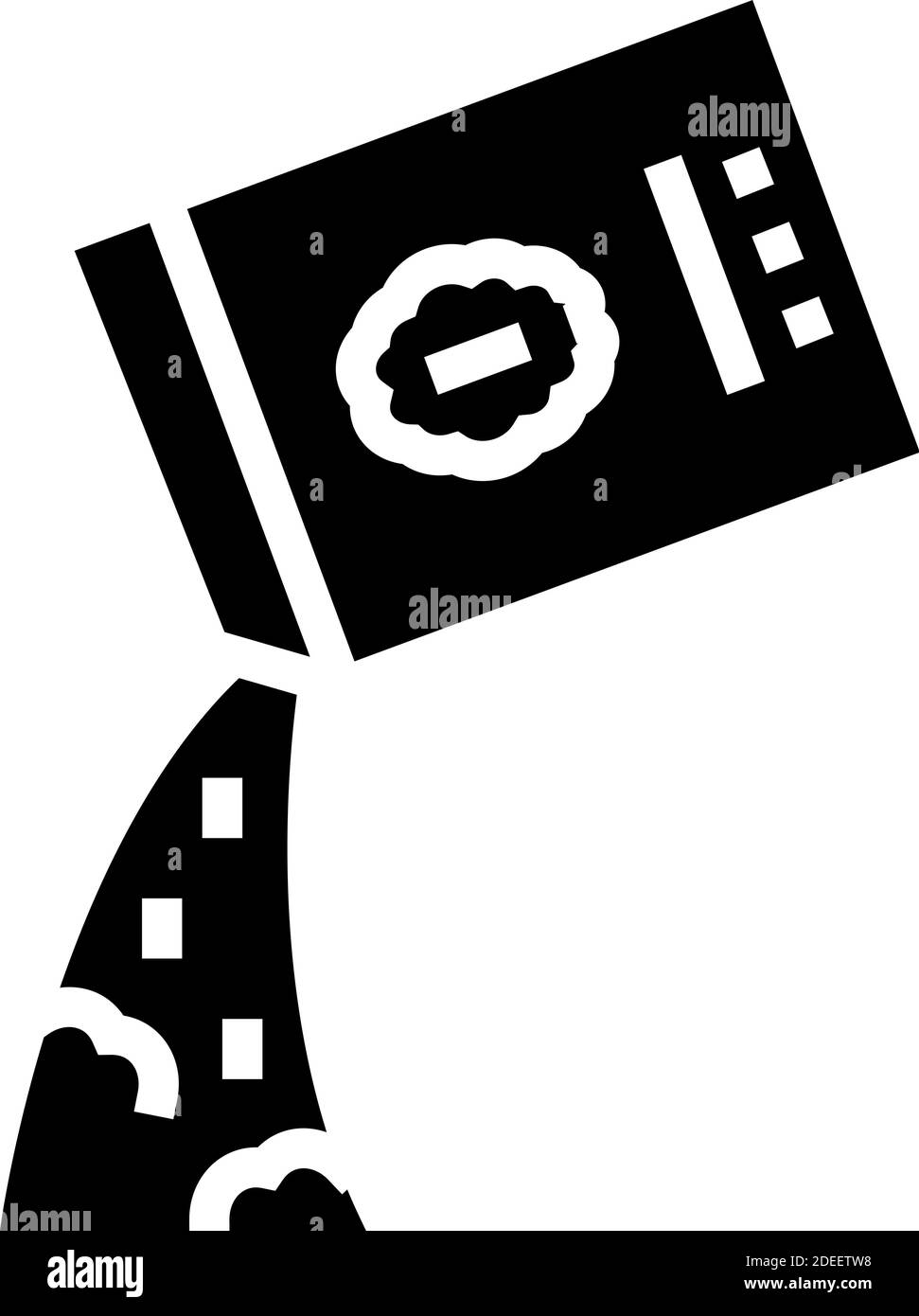 falling porridge from bag glyph icon vector illustration Stock Vector