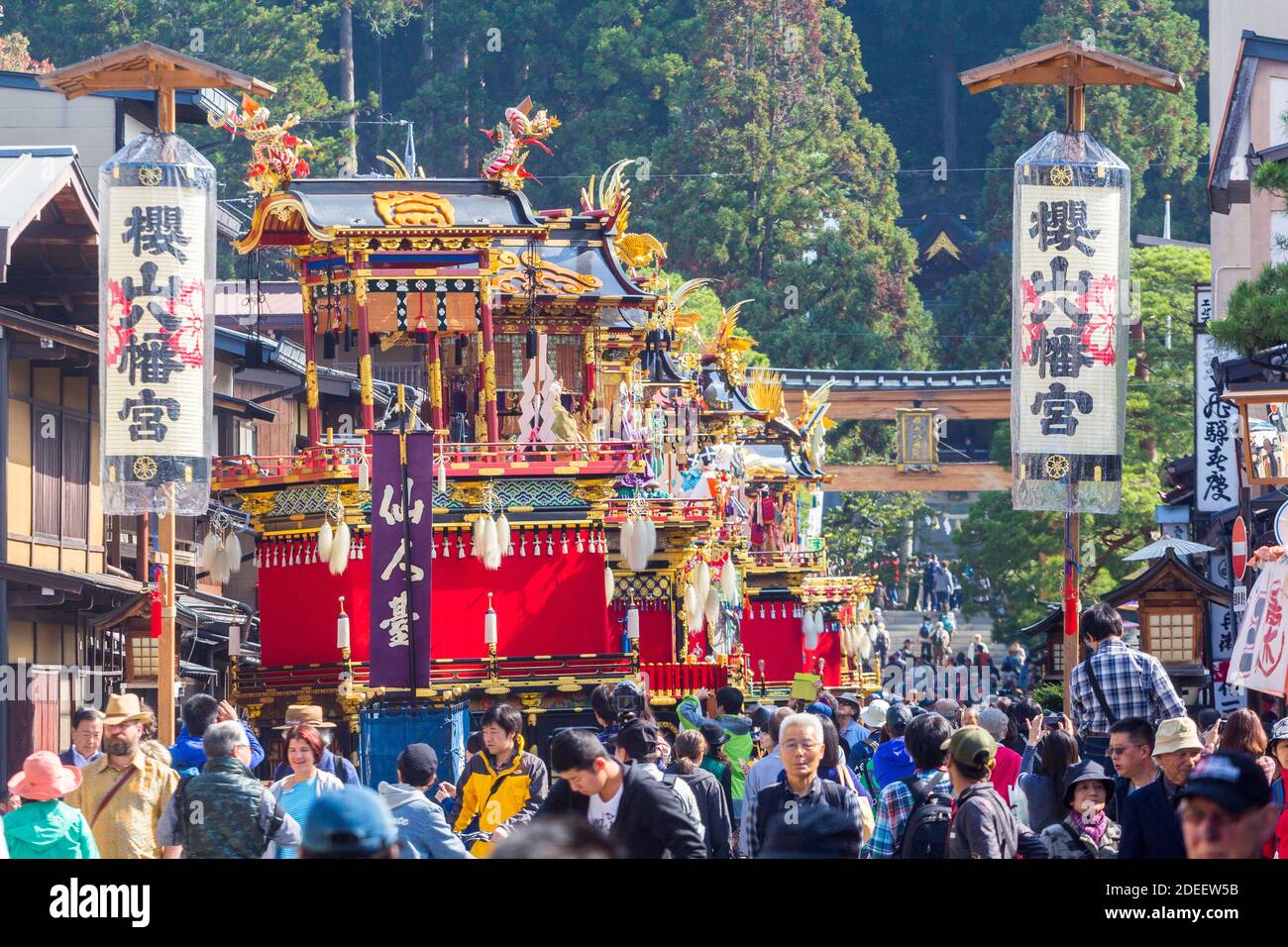 Richly decorated float during Takayama's autumn festival called