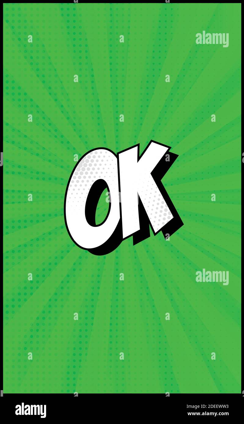 Panoramic green comic zoom with lines - Vector illustration Stock Vector