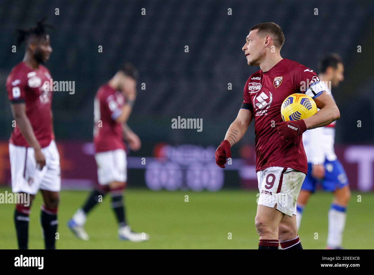 Olimpico Grande Torino stadium, Turin, Italy, 30 Nov 2020, Andrea Belotti (Torino FC) during Torino FC vs UC Sampdoria, Italian football Serie A match - Photo Francesco Scaccianoce / LM Stock Photo