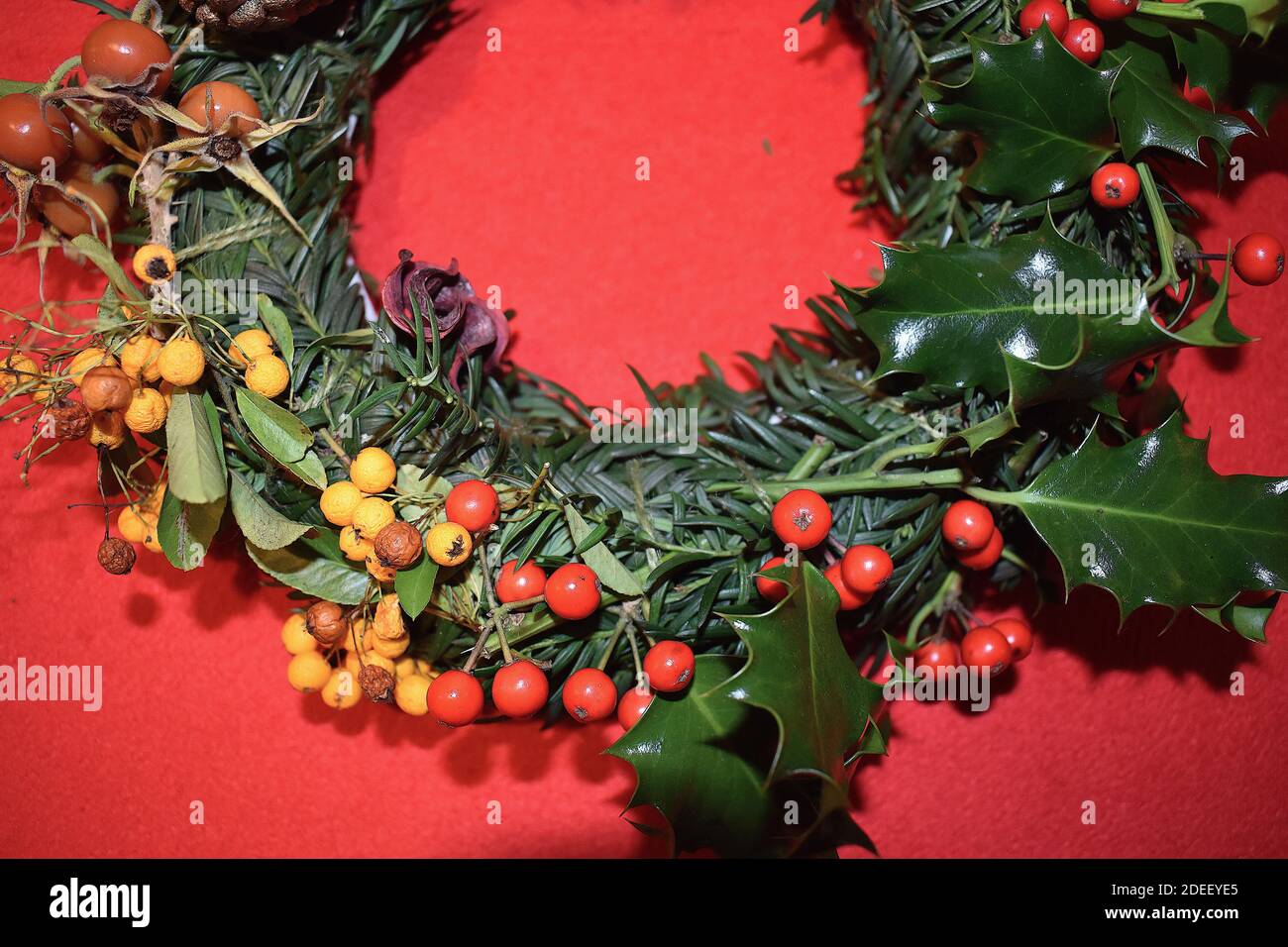 Wreaths adorn UK homes during the festive period Making your own wreath