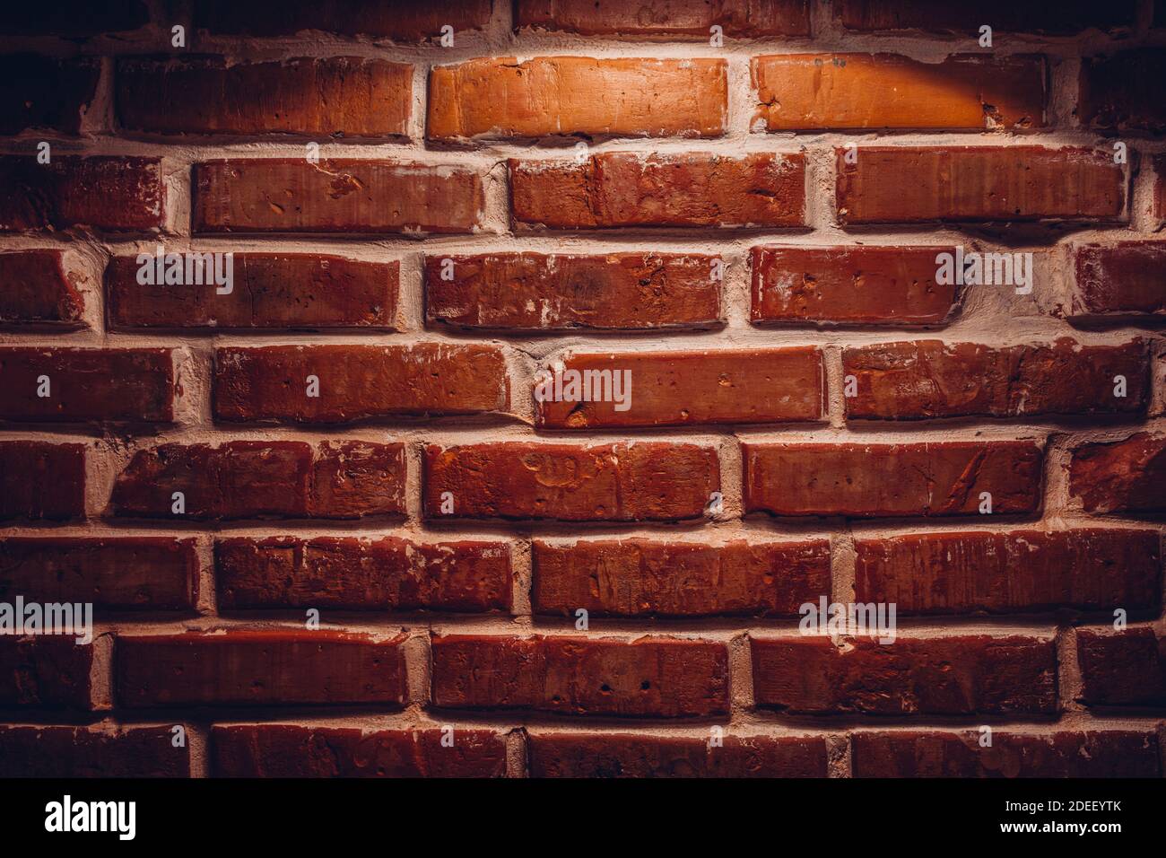 Real old sanded brick wall. Texture background image Stock Photo