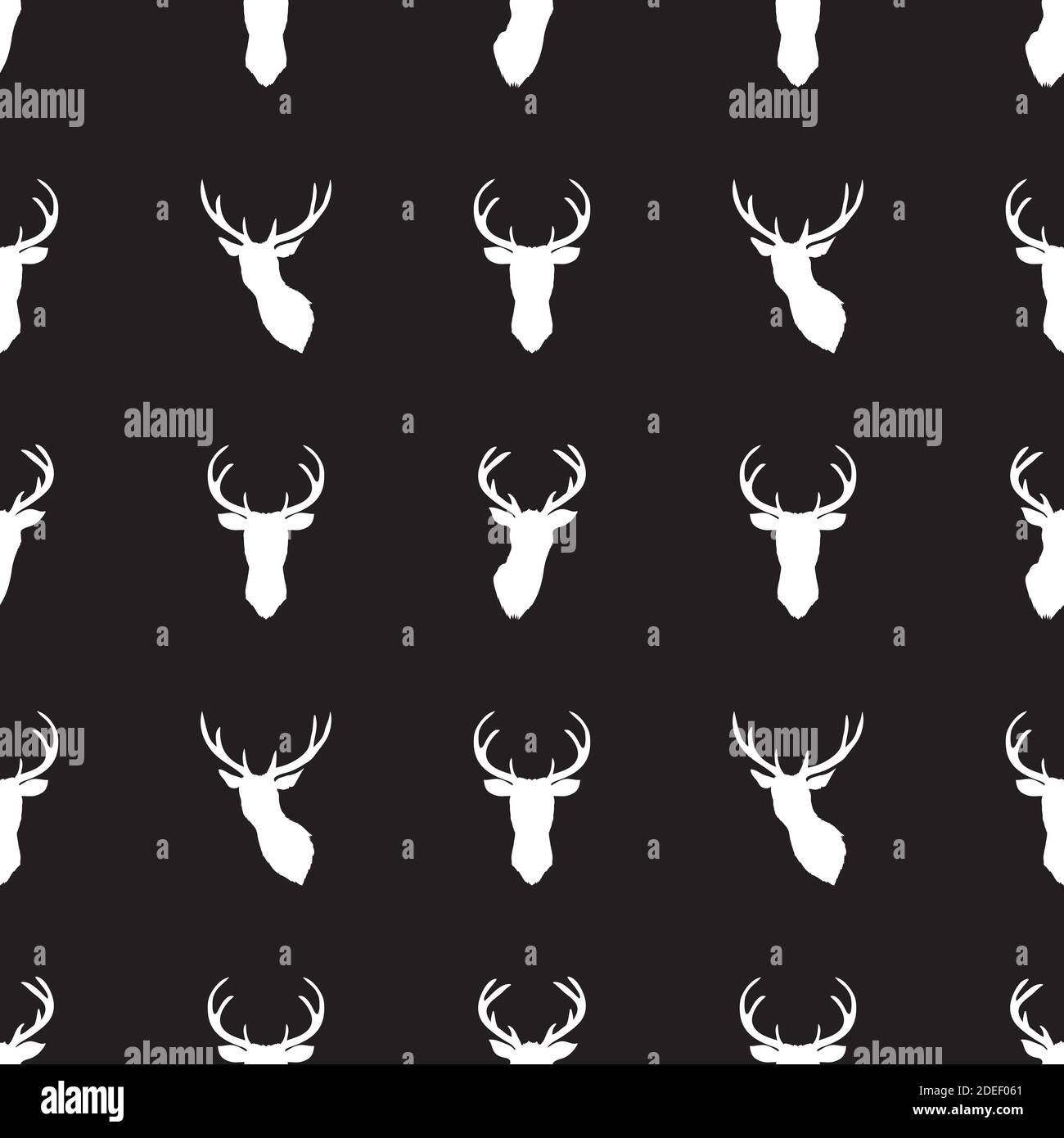 Seamless Pattern of deers. Vector Background. Deer Silhouettes Stock ...