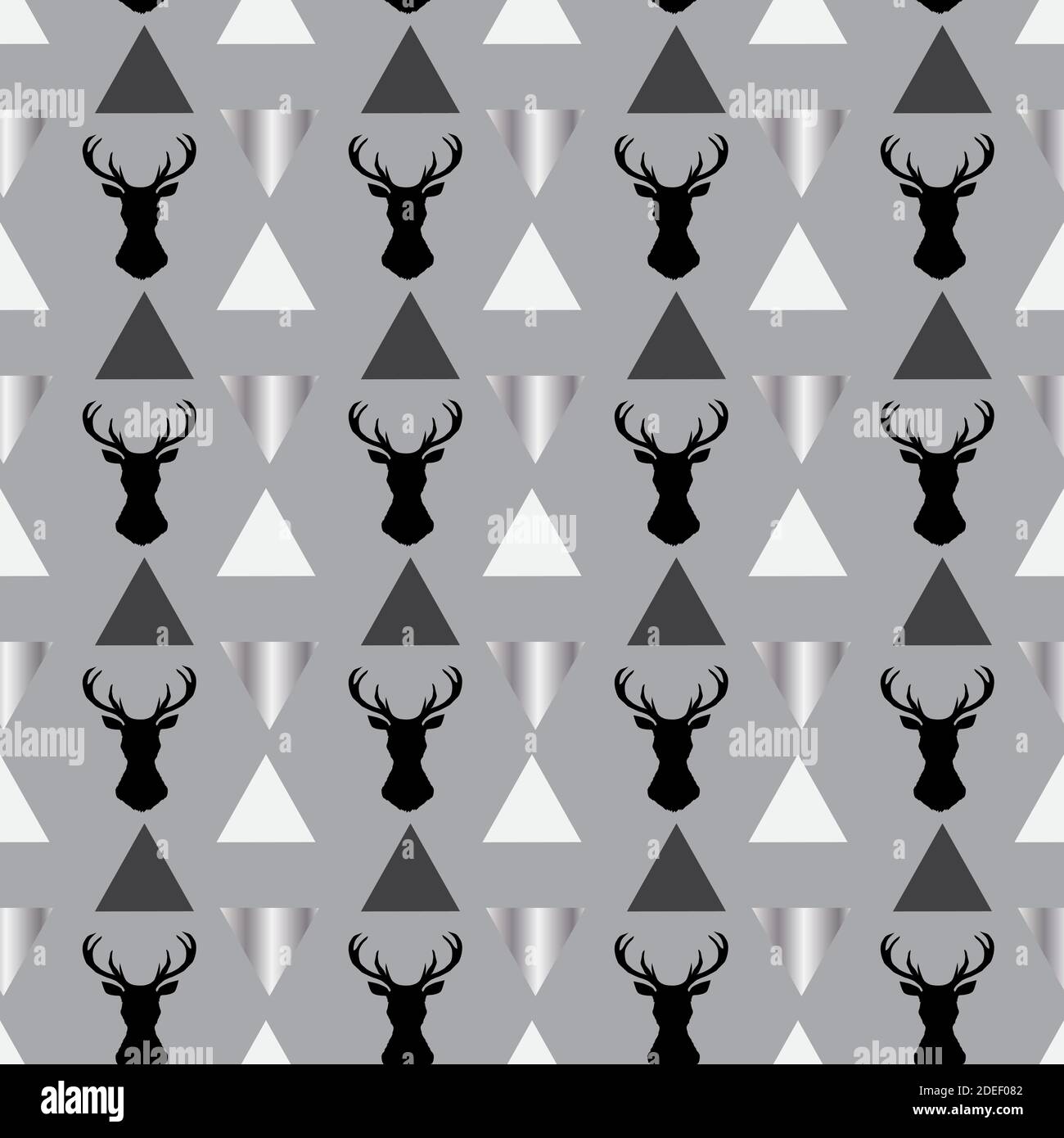 Seamless Pattern of deers. Vector Background. Deer Silhouettes Stock ...
