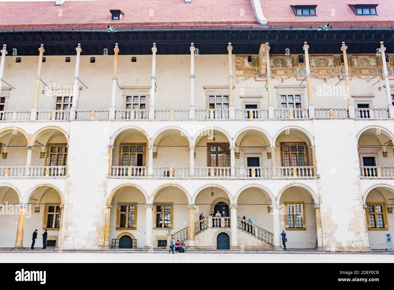 The Arcaded Renaissance Courtyard At The Centre Of Wawel High ...
