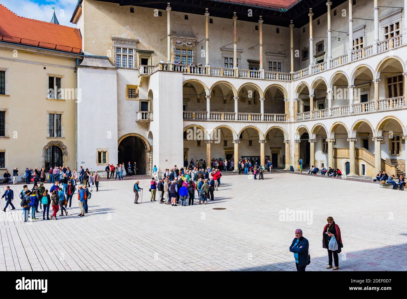 The Arcaded Renaissance Courtyard At The Centre Of Wawel High ...