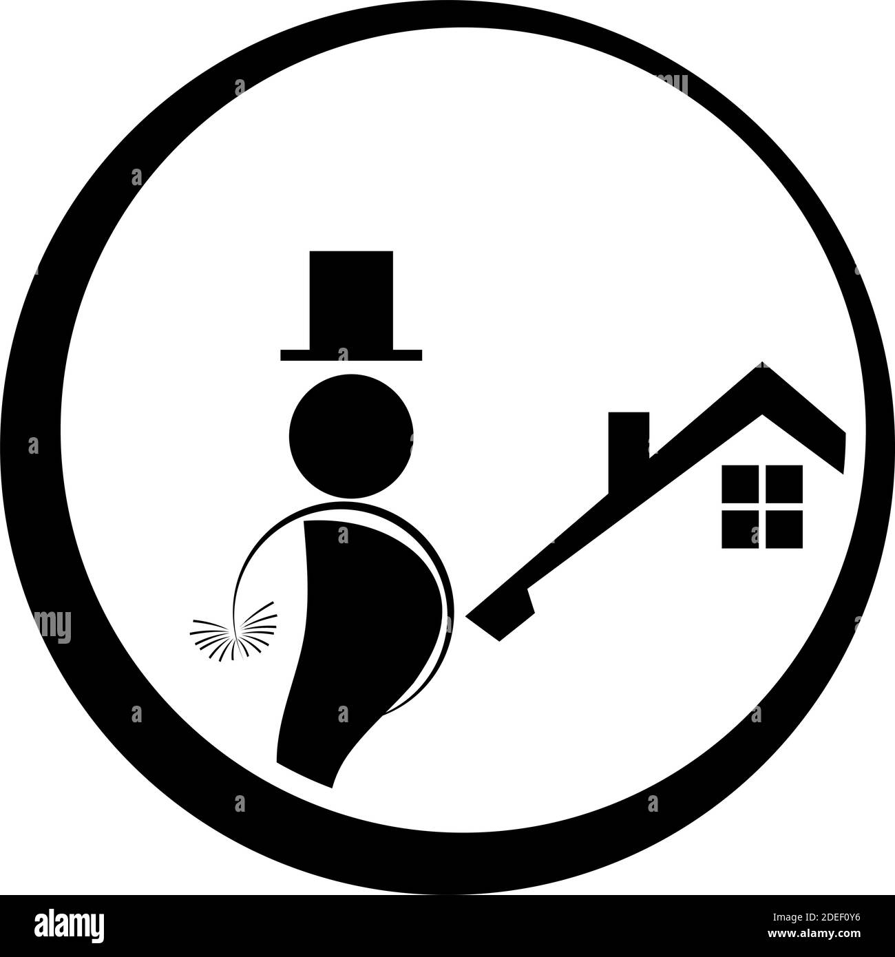 Chimney sweep, man, person, craftsman, logo Stock Vector