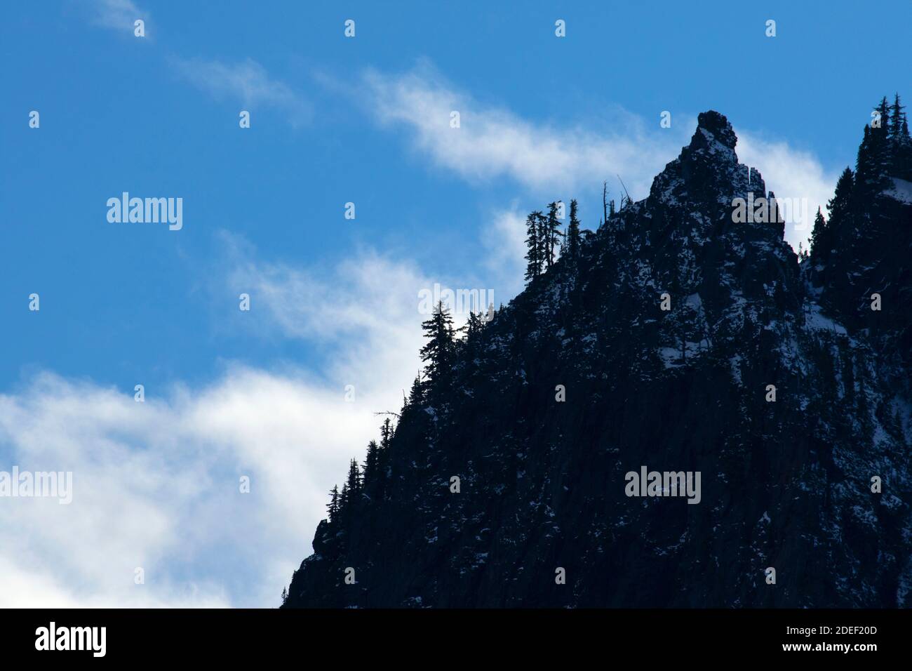 Tatoosh Range silhouette from Inspiration Point, Mt Rainier National Park, Washington Stock Photo