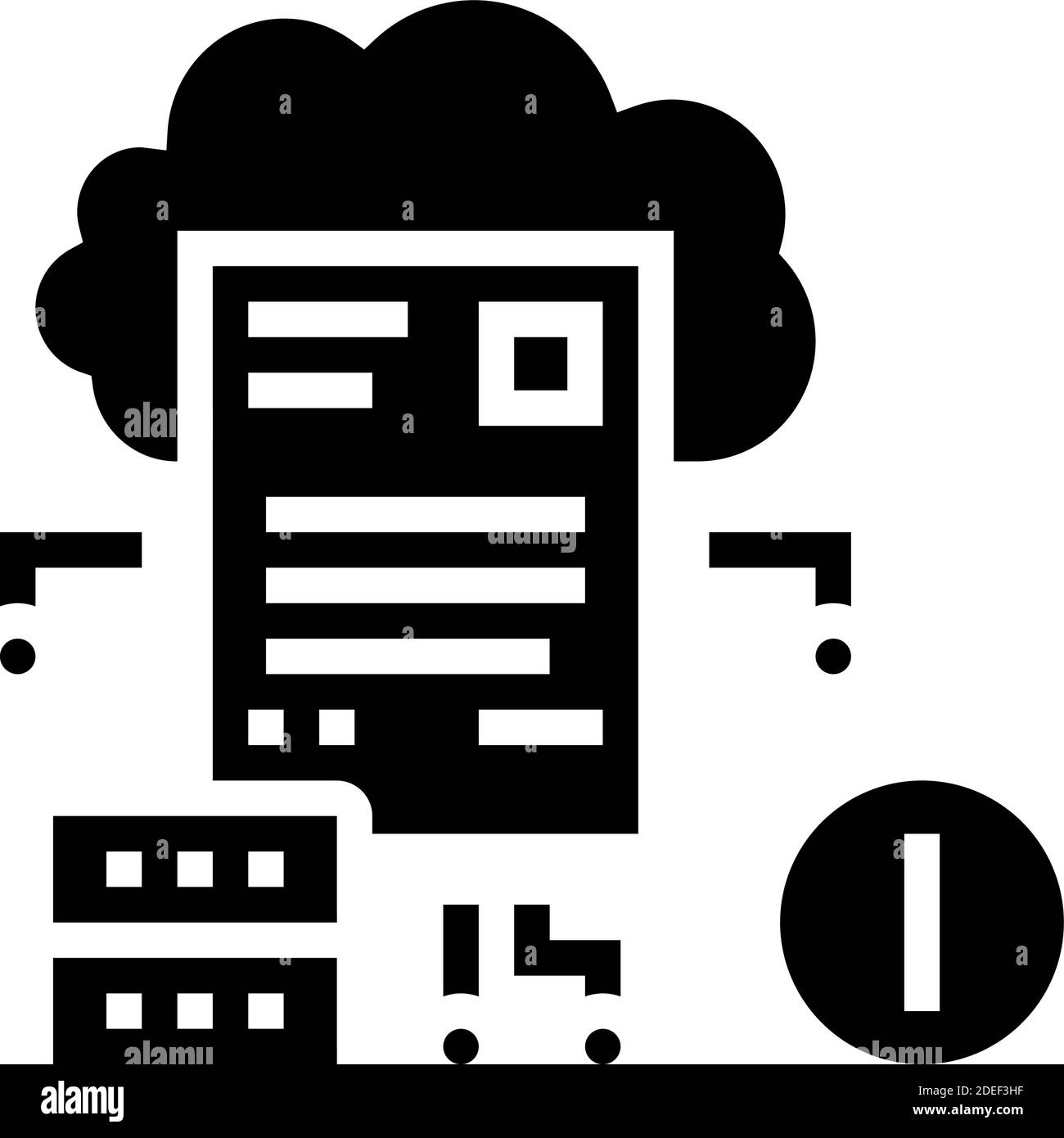 cloud storage incident glyph icon vector illustration Stock Vector ...