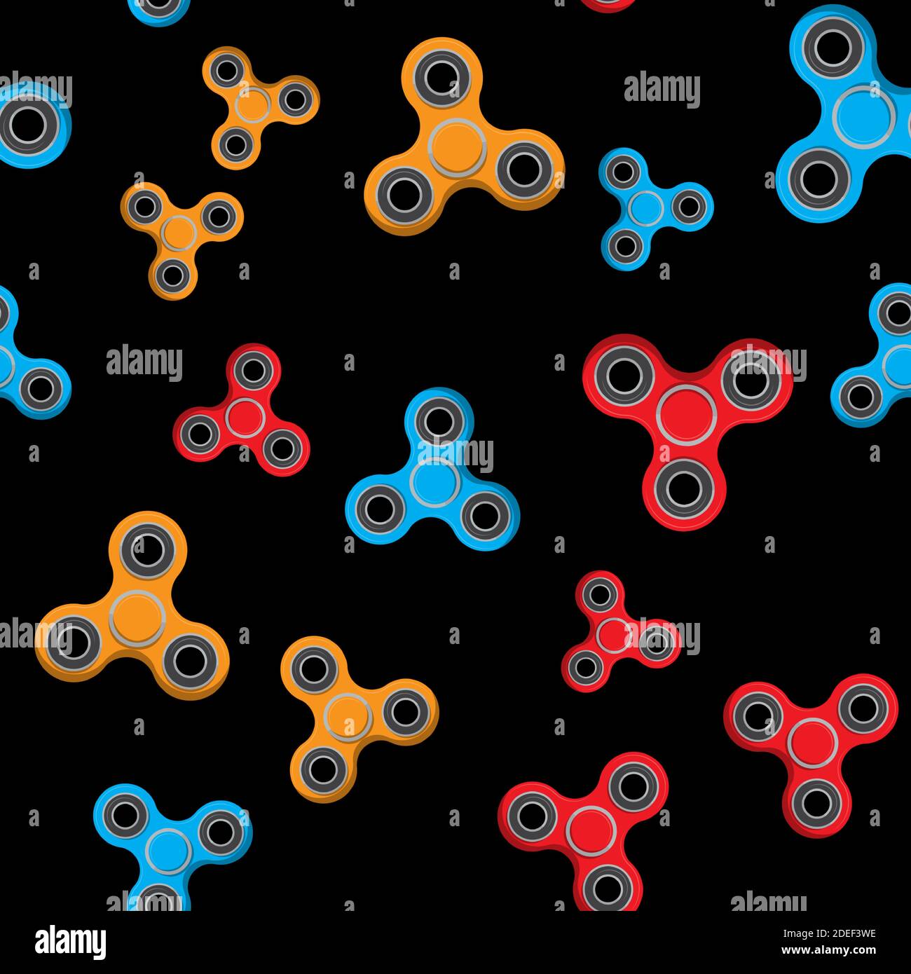 Spinner, popular anti-stress toy seamless pattern background. Vector Illustration. Stock Vector