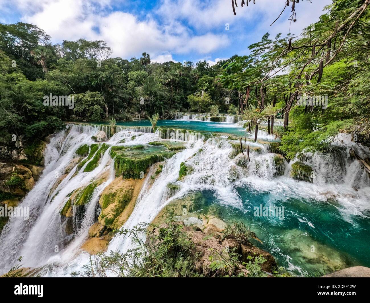 Beautiful El Meco waterfall, Huasteca Potosina, San Luis Potosi, Mexico