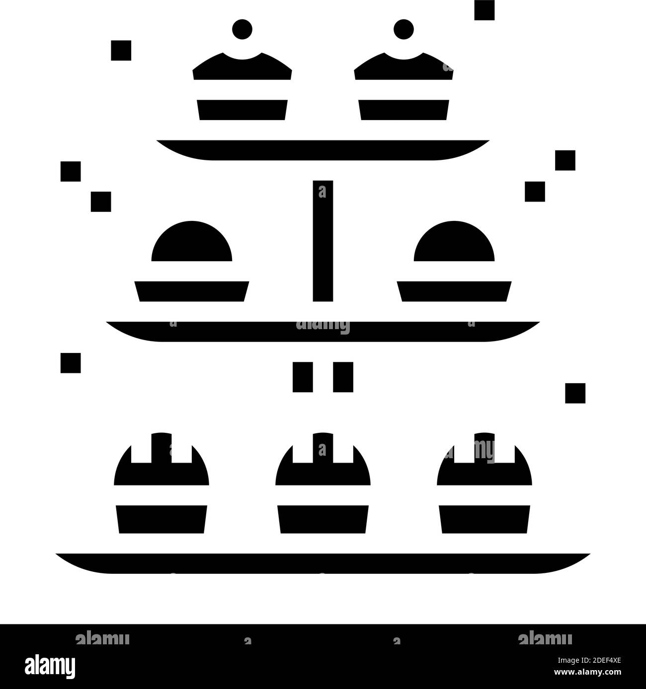 desserts on tray glyph icon vector illustration Stock Vector