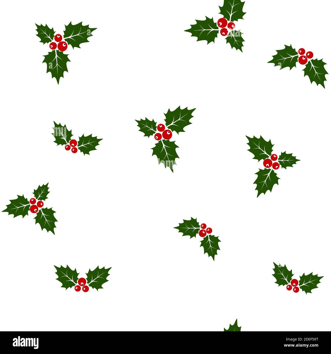 Christmas Holly Berry Seamless Pattern Background. Vector illustration ...