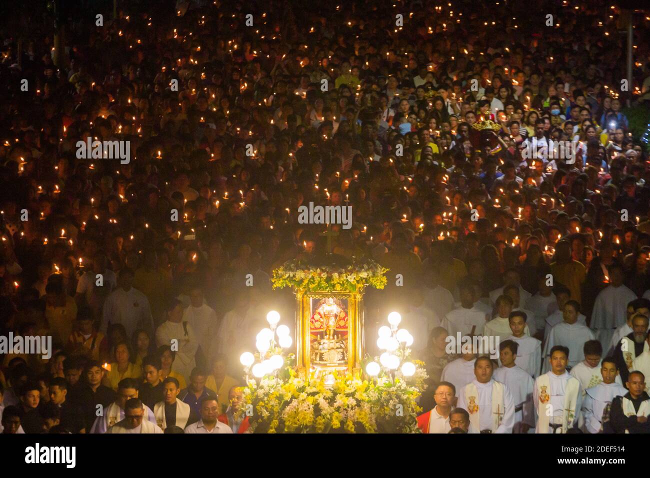 The Sto Nino de Cebu solemn procession is celebrated every January in Cebu City, Philippines Stock Photo