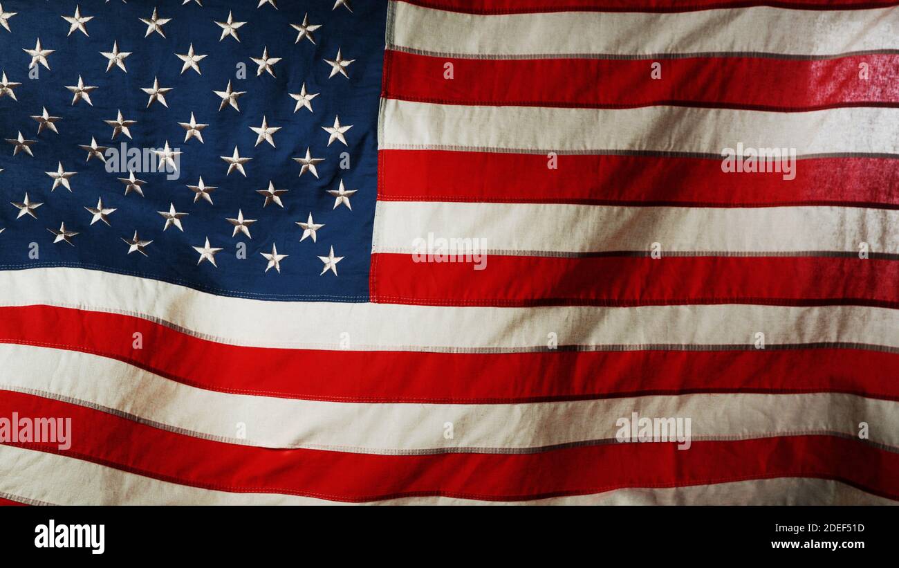 United States of America flag. Image of the american flag flying in the wind. Stock Photo