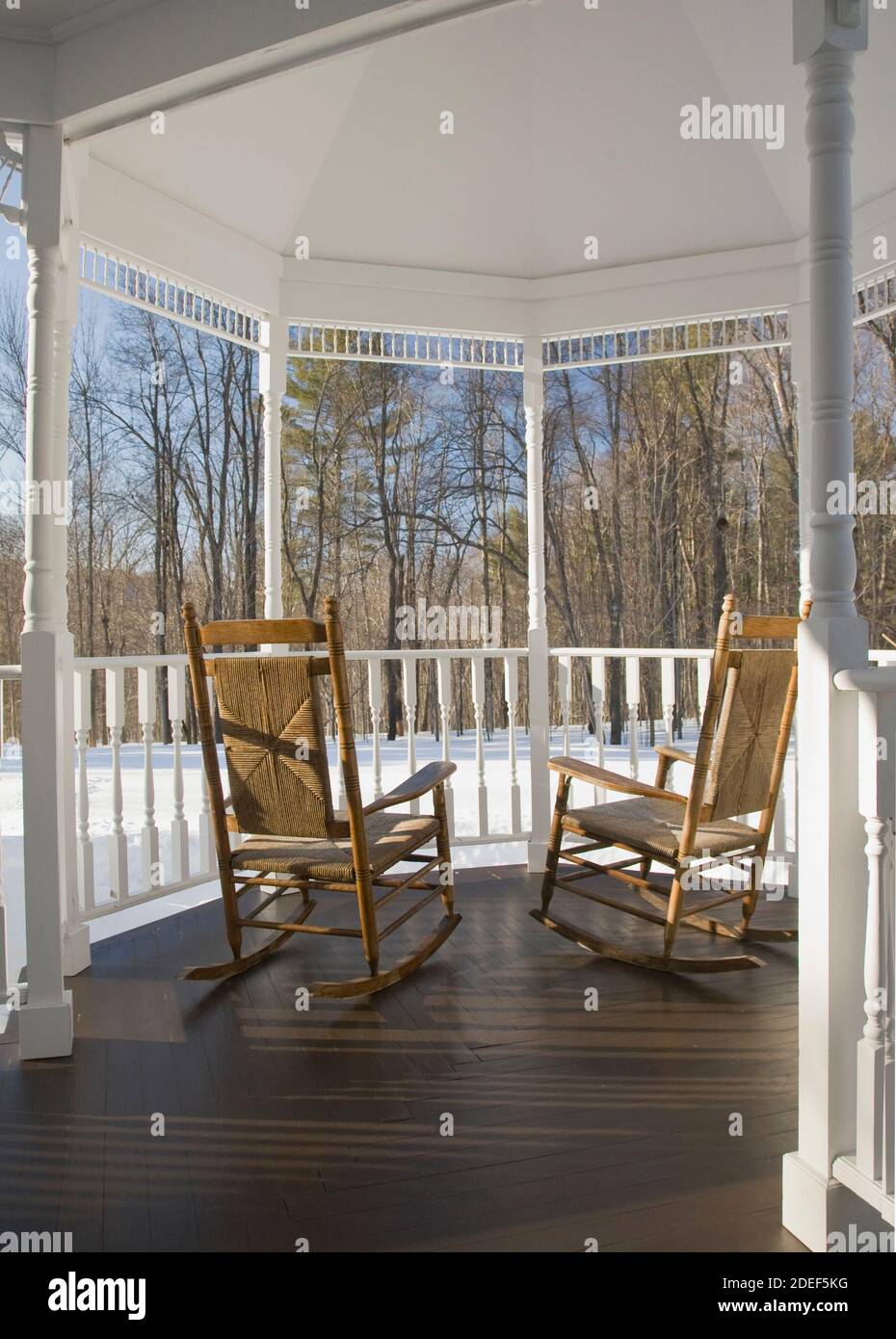 Rockers on front porch Stock Photo Alamy