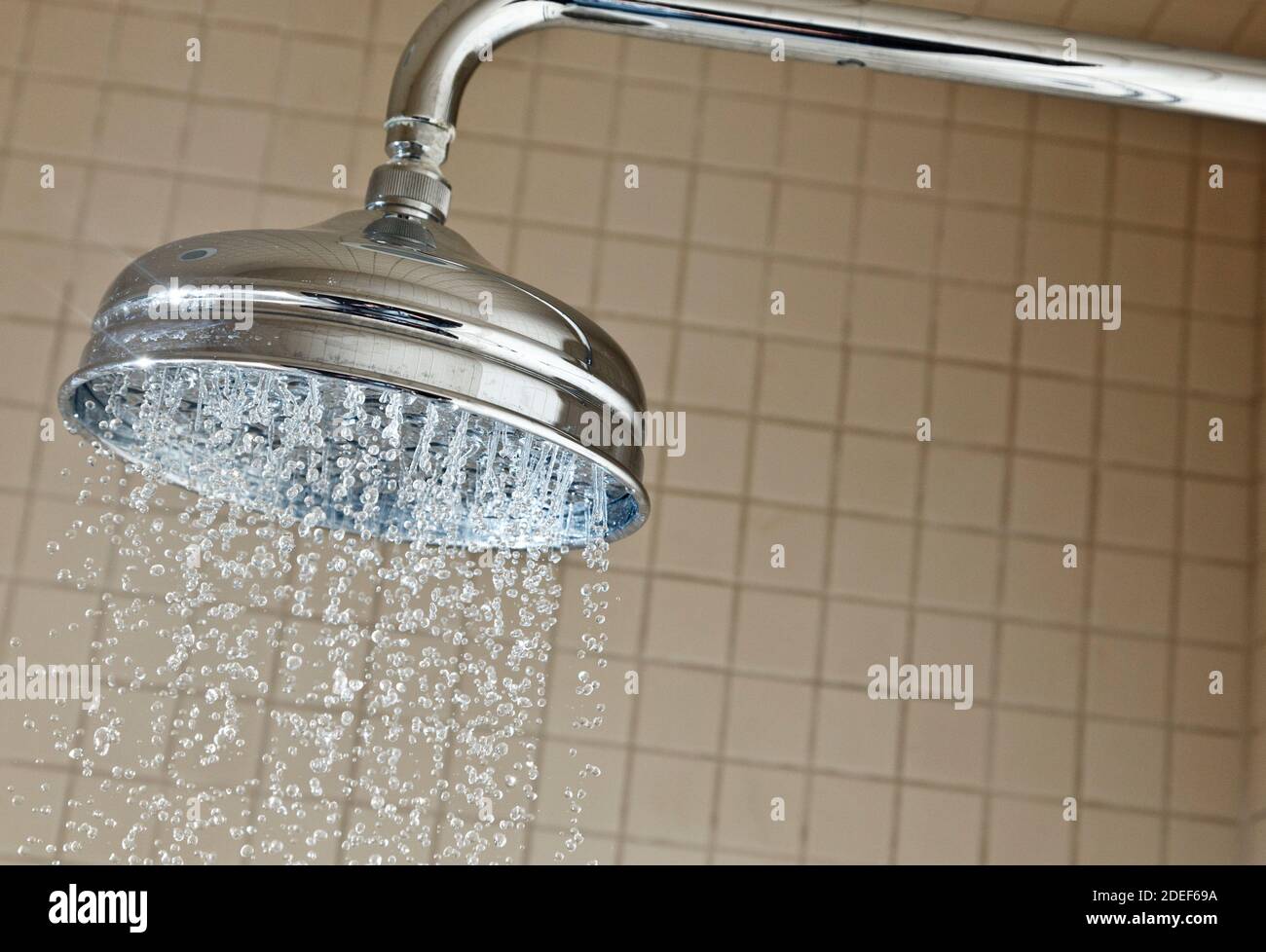 Shower head with water droplets Stock Photo Alamy