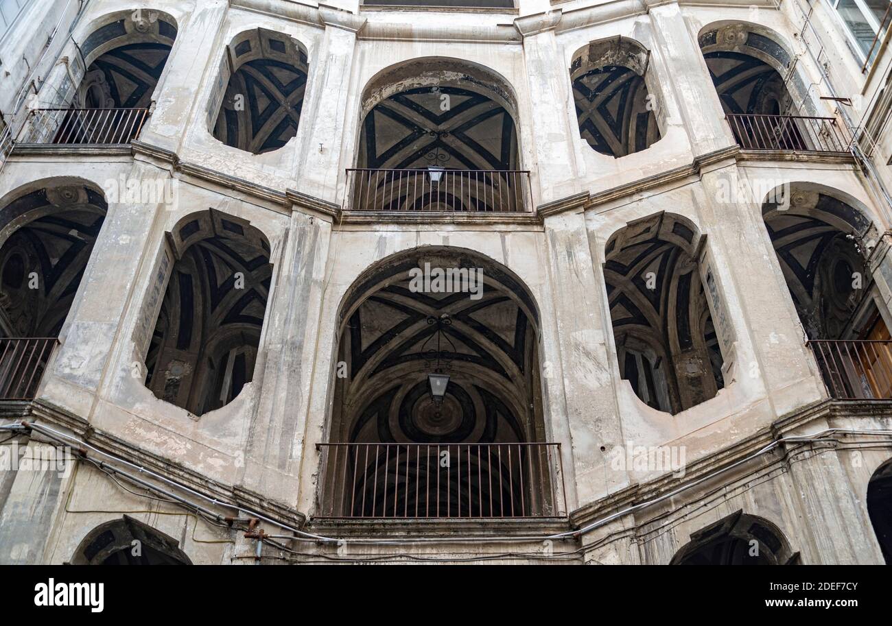The baroque stairs of Palazzo Sanfelice , Naples Italy Stock Photo - Alamy